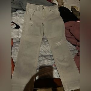 Khaki jeans size 11 with holes at top skinny jeans
